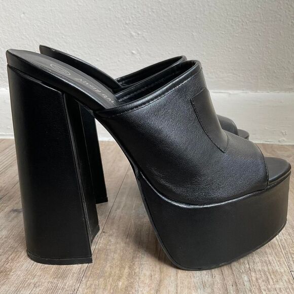 Nasty Gal Platform Mules Women's 8 39 Black - Picture 5 of 6